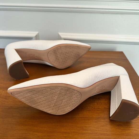 Circus by Sam Edelman Marlee Block-Heel Pumps | White Crocodile | Size 7 - Picture 5 of 5